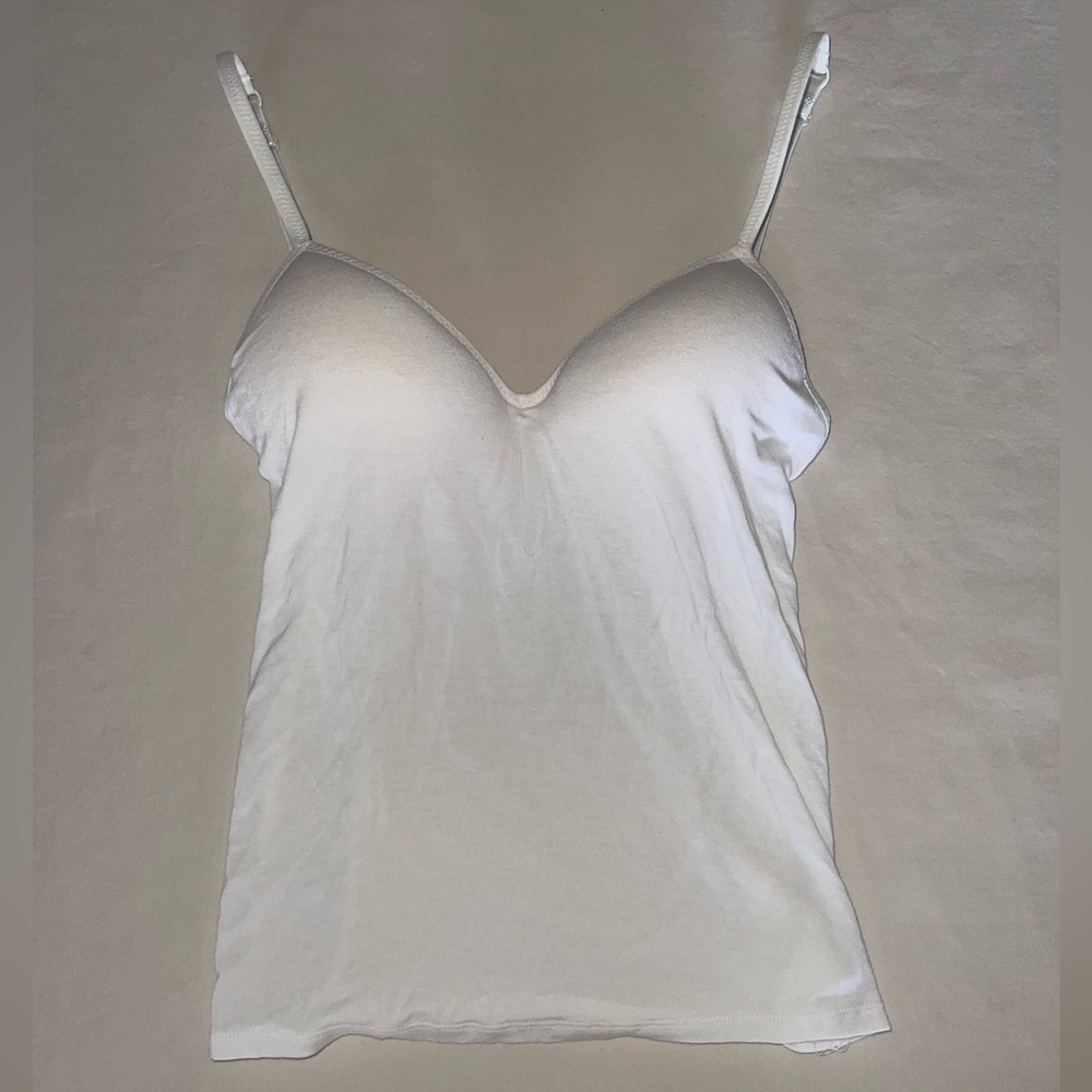 NEW 59 Seconds Padded Camisole, White Tank with Built-in Foam Cups, Small/Medium